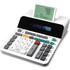 Ink and paper-free printing calculator  Features a backlit primary LCD display and secondary 5-line digital display. Scroll through up to 300 entries on the secondary display.  Check and Correct feature lets you make edits to previous calculations.  Carries out 12 functions. Includes cost-sell-margin keys, 3-key independent memory, tax keys, grand total key, backspace key, change sign key, percent key and auto power off.