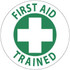 AccuformNMC HH73 25 Qty 1 Pack First Aid Trained, Hard Hat Label