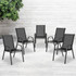 FLASH FURNITURE 5JJ303C  Brazos Outdoor Stack Chairs, Set Of 5 Chairs, Black