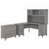 BUSH INDUSTRIES INC. SET008PG Bush Business Furniture Somerset 60inW L-Shaped Corner Desk With Hutch And Lateral File Cabinet, Platinum Gray, Standard Delivery