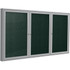 GHENT MANUFACTURING INC. Ghent PA34872VX-183  3-Door Enclosed Bulletin Board, 48in x 72in, Aluminum Frame, Ebony