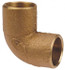 NIBCO B057250 Cast Copper Pipe 90 ° Close Rough Elbow: 4" x 3" Fitting, C x C, Pressure Fitting