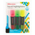 OFFICE DEPOT H-3128OD3  Brand Liquid Highlighters, Chisel Point, Black/Translucent Barrel, Assorted Ink Colors, Pack Of 3