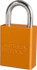 American Lock S1105ORJ Lockout Padlock: Keyed Different, Key Retaining, Aluminum, 1" High, Plated Metal Shackle, Orange