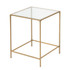 EURO STYLE, INC. Eurostyle 27272BRS  Arvi Square Side Table, 22inH x 18inW x 18inD, Brass/Clear