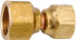 ANDERSON METALS 754075-0806 Lead Free Brass Flared Tube Swivel Connector Reducing: 1/2 x 3/8" Tube OD, 45 ° Flared Angle