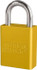 American Lock S1105YLW Lockout Padlock: Keyed Different, Key Retaining, Aluminum, 1" High, Plated Metal Shackle, Yellow