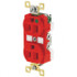 Bryant Electric BRY8200RED Straight Blade Duplex Receptacle: NEMA 5-15R, 15 Amps, Grounded