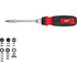 Milwaukee Tool 48-22-2903 Bit Screwdrivers; Type: Multi-Bit Ratcheting Screwdriver ; Tip Type: Multi ; Drive Size (TXT): 1/4 ; Torx Size: T10, T15, T20, T25, T30 ; Phillips Point Size: Phillips:#0, #1, #2 & #3 ; Slotted Point Size: 1/4; 3/16; 7/32; 9