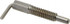 Vlier SSFRN250P 1/4-20 Thread, 0.8" Thread Length, 0.16" Plunger Diam, 0.5 Lb Init to 2.5 Lb Final End Force, Stainless Steel L Handle Plunger