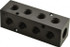 MSC PCM20-250R-04B Manifold: 3/8" Inlet, 1/4" Outlet, 2 Inlet Ports, 4 Outlet Ports, 4.12" OAL, 1.25" OAW, 1-1/4" OAH