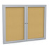 GHENT MANUFACTURING INC. Ghent PA24860K  2-Door Enclosed Cork Bulletin Board, 48in x 60in, Natural, Satin Aluminum Frame