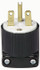 Cooper Wiring Devices 5666 Straight Blade Plug: Industrial, 6-15P, 250VAC, Black & White