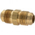 Parker -11012-5 Brass Flared Tube Union: 1/2" Tube OD, 3/4-16 Thread, 45 ° Flared Angle