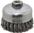 Weiler 94699 Cup Brush: 4" Dia, 0.023" Wire Dia, Steel, Knotted