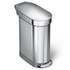 SIMPLEHUMAN LLC simplehuman CW2044  Slim Stainless Steel Step Trash Can, With Liner Rim, 11.9 Gallons, Brushed Stainless Steel