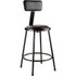NATIONAL PUBLIC SEATING CORP National Public Seating 6424B-10  6400 Vinyl Task Stool, With Backrest, 37in- 39inH, Black