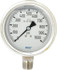 Wika 9833697 Pressure Gauge: 4" Dial, 0 to 1,000 psi, 1/2" Thread, NPT, Lower Mount