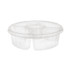 PACTIV EVERGREEN CORPORATION 1064DP4CLRL Dip Cup Platter, 4 Compartments, 64 oz, 10" Diameter, Clear, Plastic, 100/Carton