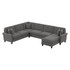 BUSH INDUSTRIES INC. Bush CVY127BFGH-03K  Furniture Coventry 128inW U-Shaped Sectional Couch With Reversible Chaise Lounge, French Gray Herringbone, Standard Delivery