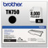 BROTHER INTL. CORP. TN750 TN750 High-Yield Toner, 8,000 Page-Yield, Black