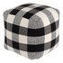 GFH ENTERPRISES INC. Anji Mountain AMBPF020-1818  Chinese Checks Pouf Ottoman, Ivory/Black