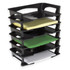 OFFICE DEPOT 65351  Brand Stacking Desk Trays, 2 1/2inH x 15 1/4inW x 8 3/4inD, Black, Pack Of 6