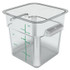 CFS BRANDS Carlisle 1195107 Squares Polycarbonate Food Storage Container, 4 qt, 7.13 x 7.13 x 7.29, Clear, Plastic
