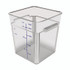 CFS BRANDS Carlisle 1195207 Squares Polycarbonate Food Storage Container, 6 qt, 8.75 x 8.75 x 7.31, Clear, Plastic