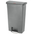 RUBBERMAID COMMERCIAL PROD. 1883604 Slim Jim Streamline Resin Step-On Container, Front Step Style, 18 gal, Polyethylene, Gray