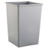 RUBBERMAID COMMERCIAL PROD. 3958 GRA Untouchable Square Waste Receptacle, 35 gal, Plastic, Gray