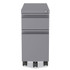 HIRSH INDUSTRIES SPACE SOLUTIONS 24044 Zip Mobile Pedestal File, 2-Drawer, Box/File, Legal/Letter, Arctic Silver, 10 x 19.88 x 21.75