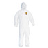 SMITH AND WESSON KleenGuard™ 49113 A20 Breathable Particle Protection Coveralls, Zipper Front, Large, White