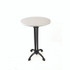 JMC FURNITURE 106P24R2 Topalit Tables, Round, 24" dia x 44"h, Brushed Silver Top, Black Iron Base/Legs