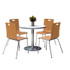 KFI STUDIOS 810389024951 Pedestal Table with Four Natural Jive Series Chairs, Round, 36" Dia x 29h, Crisp Linen