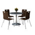 KFI STUDIOS 810389025002 Pedestal Table with Four Espresso Jive Series Chairs, Round, 36" Dia x 29h, Graphite Nebula