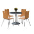 KFI STUDIOS 810389025019 Pedestal Table with Four Natural Jive Series Chairs, Round, 36" Dia x 29h, Graphite Nebula