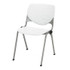KFI STUDIOS 811774036689 Pedestal Table with Four White Kool Series Chairs, Round, 36" Dia x 29h, Designer White