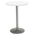 KFI STUDIOS 811774037075 Pedestal Bistro Table with Four White Kool Series Barstools, Round, 36" Dia x 41h, Designer White