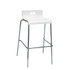 KFI STUDIOS 840031900142 Pedestal Bistro Table with Four White Jive Series Barstools, Round, 36" Dia x 41h, Studio Teak