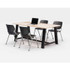 KFI STUDIOS 840031900463 Midtown Dining Table with Four Black Kool Series Chairs, 36 x 72 x 30, Kensington Maple