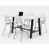 KFI STUDIOS 840031900562 Midtown Bistro Dining Table with Four White Kool Barstools, 36 x 72 x 41, Designer White
