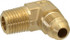 Parker 149F-5-4 Brass Flared Tube Male Elbow: 5/16" Tube OD, 1/4-18 Thread, 45 ° Flared Angle