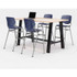 KFI STUDIOS 840031900739 Midtown Bistro Dining Table with Four Navy Kool Barstools, 36 x 72 x 41, Kensington Maple