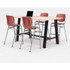 KFI STUDIOS 840031900838 Midtown Bistro Dining Table with Four Coral Kool Barstools, 36 x 72 x 41, Kensington Maple
