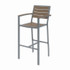 KFI STUDIOS 840031918505 Eveleen Outdoor Bistro Patio Table with Four Mocha Powder-Coated Polymer Barstools, Round, 41"h, Gray