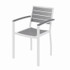 KFI STUDIOS 840031918550 Eveleen Outdoor Patio Table with Four Gray Powder-Coated Polymer Chairs, 32" Square, Gray