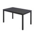 KFI STUDIOS 840031925152 Eveleen Outdoor Patio Table with Two Black Powder-Coated Polymer Chairs and Two Benches, 32 x 55, Gray