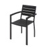 KFI STUDIOS 840031925183 Eveleen Outdoor Patio Table with Four Black Powder-Coated Polymer Chairs, Square, 35", Black