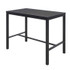 KFI STUDIOS 840031925213 Eveleen Outdoor Bistro Patio Table with Four Black Powder-Coated Polymer Barstools, 32 x 55, Black